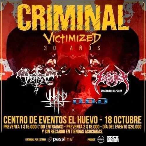 CRIMINAL CELEBRA EN VALPARAÍSO 30 AÑOS DE «VICTIMIZED», SU PRIMER ÁLBUM